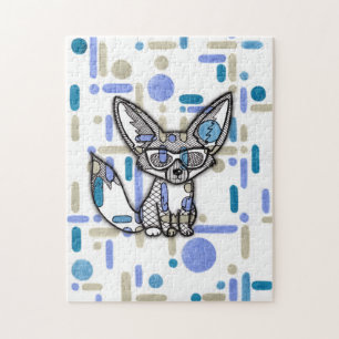 Puzzle Renard fennec cool avec lunettes de soleil Jig géo