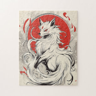 Puzzle Renard japonais blanc Kitsune