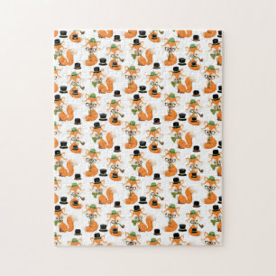 Puzzle Renard orange arbres d'automne forêt lunettes hips