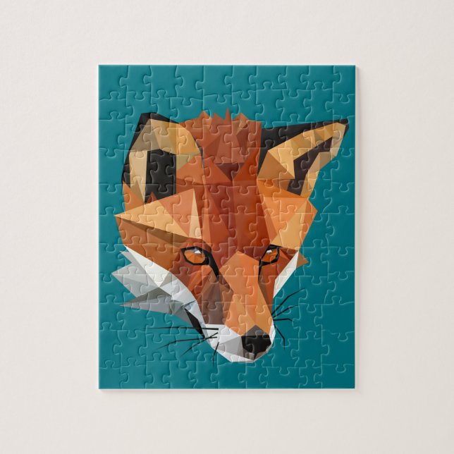 Puzzle Renard personnalisé de Polygone (Vertical)