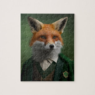 Puzzle Renard rouge en costume vert