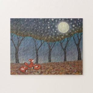 Puzzle renards endormis - illustration par Sarah Knight