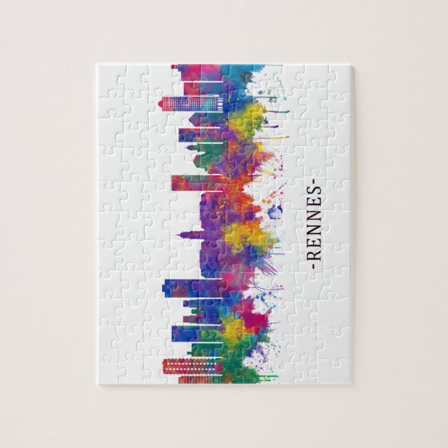 Puzzle Rennes France Skyline (Vertical)
