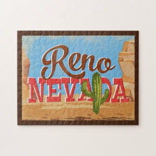 Puzzle Reno Nevada Cartoon Vintage voyage du désert