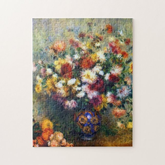 Puzzle Renoir Vase of Chrysanthemums Art (Vertical)