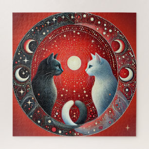 Puzzle Représentation artistique de chats Yin et Yang