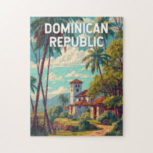 Puzzle République dominicain Illustration Art de voyage V