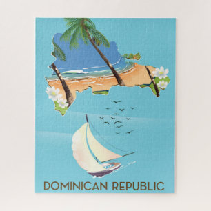 Puzzle République Dominicaine carte Yacht poster de voya