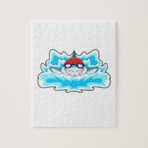 Puzzle Requin à nager avec lunettes de natation