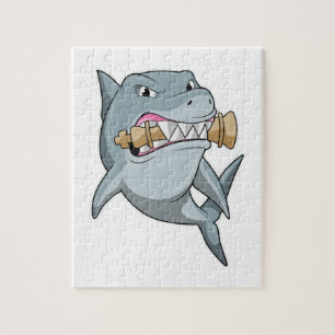 Puzzle Requin aux échecs avec pièce d'échecs King