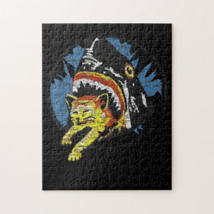 Puzzle Requin Manger Un Chat Drôle Cadeaux De Requin