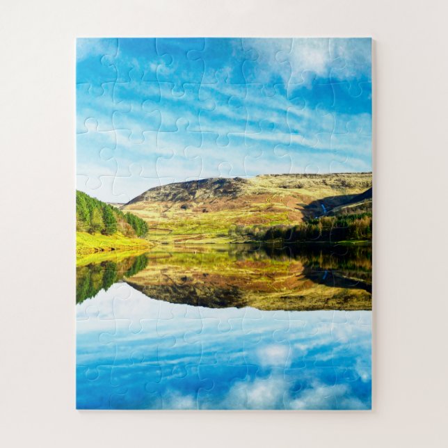Puzzle Réservoir Dovestone en hiver (Vertical)