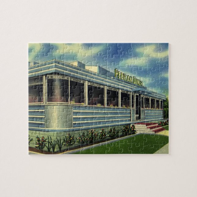 Puzzle Restaurant Rétro Vintage Classique 50s Pelican Din (Horizontal)