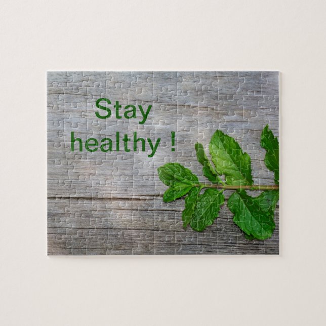 Puzzle Restez en bonne santé avec des herbes vertes (Horizontal)