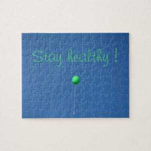 Puzzle Restez en bonne santé avec un ballon vert dans le