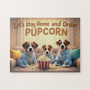 Puzzle Restons à la maison et commandez des chiens de car