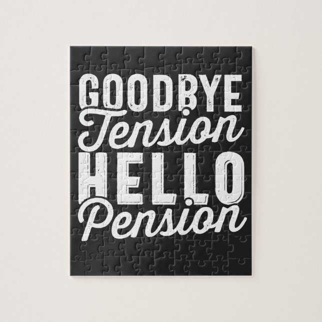 Puzzle Retirement Venin, Goodbye Tension Hello Pension (Vertical)