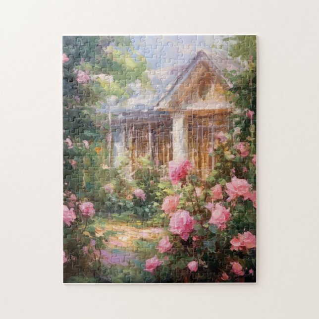 Puzzle Retraite de jardin rose (Vertical)
