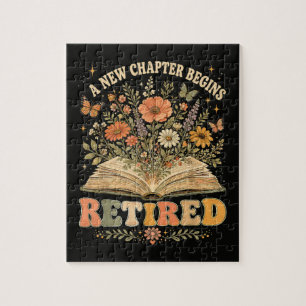 Puzzle Retraité Un Nouveau Chapitre Commence Livre Floral