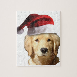 Puzzle Retriever doré de Noël