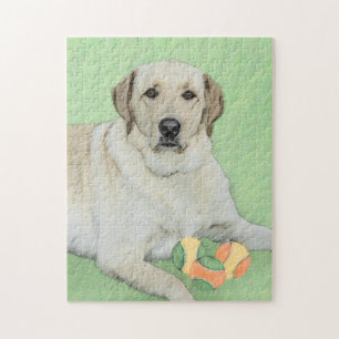 Puzzle Retriever du Labrador jaune et balles de tennis Pe