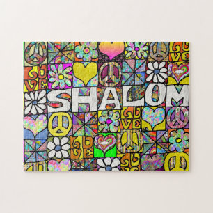Puzzle Retro 60s Psychedelic Shalom LOVE