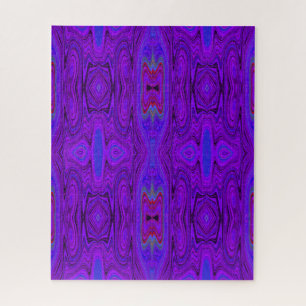 Puzzle Retro Abstract Purple and Royal Blue Pattern