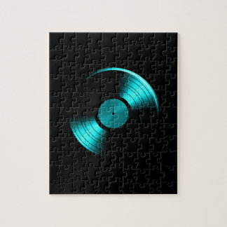 Puzzle Rétro album de disque vinyle dans Teal
