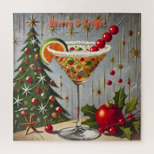 Puzzle Retro années 50 Cocktail de bonbons de Noël Merry