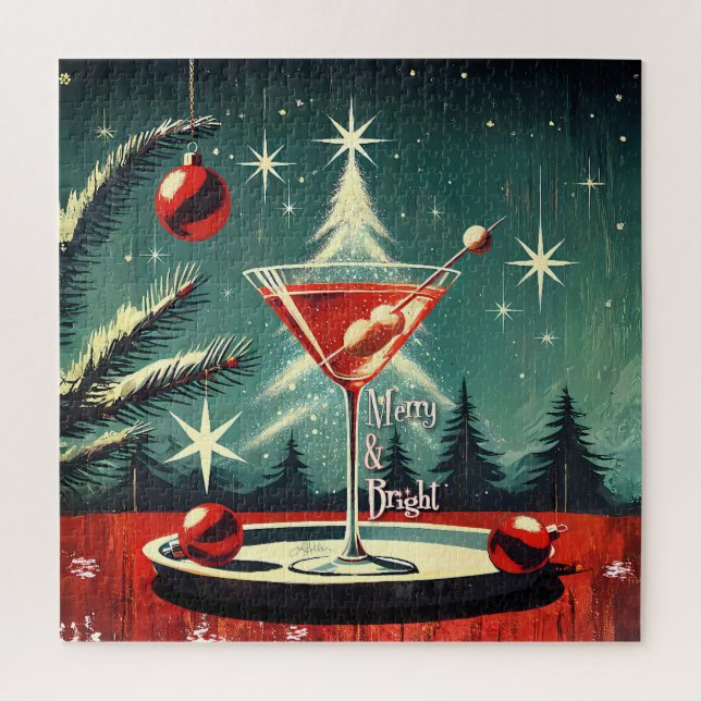Puzzle Retro années 50 Flurry Christmas Tree Martini (Vertical)