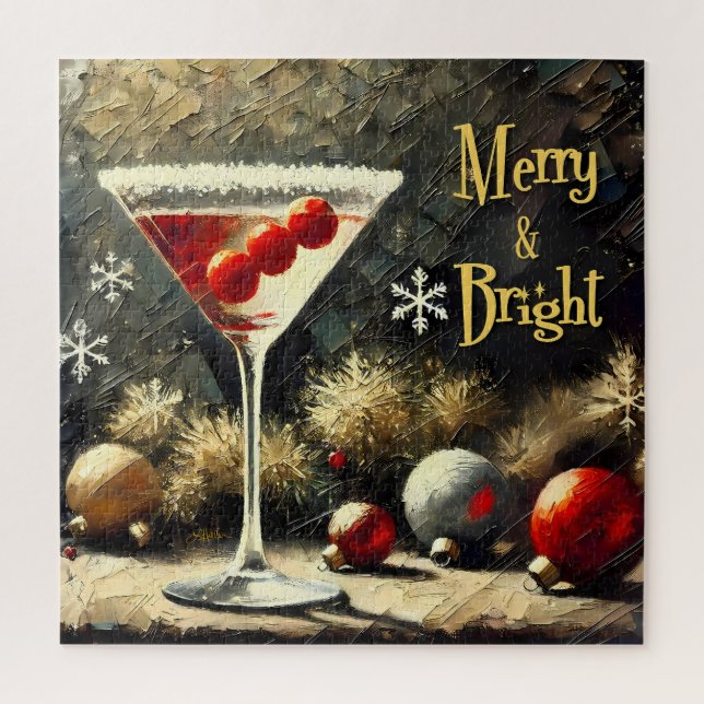 Puzzle Retro années 50 Triple Cranberry Noël Martini (Vertical)