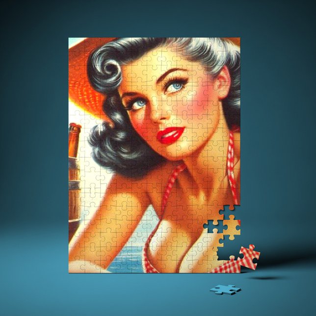 Puzzle Retro Beer Country Girl (Créateur téléchargé)