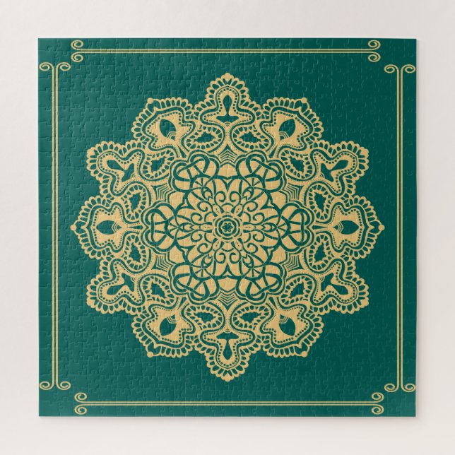 Puzzle Rétro Boho Chic Bohème Hippie Rosette Mandala (Vertical)