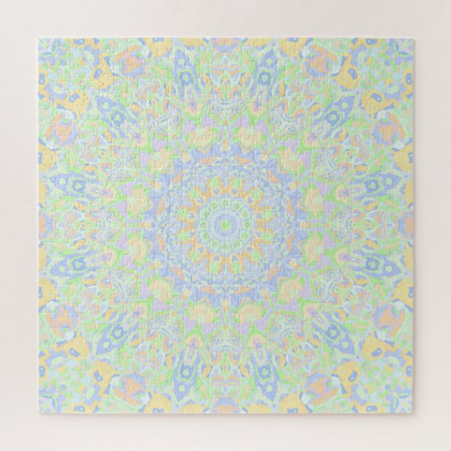 Puzzle Retro Boho Hippie Vintage Trippy Pastel Mandala (Vertical)