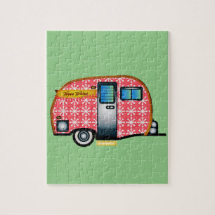 PUZZLE RETRO CAMPING TRAILER CHRISTMAS PUZLE