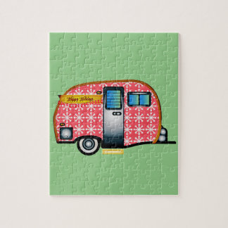 PUZZLE RETRO CAMPING TRAILER CHRISTMAS PUZLE