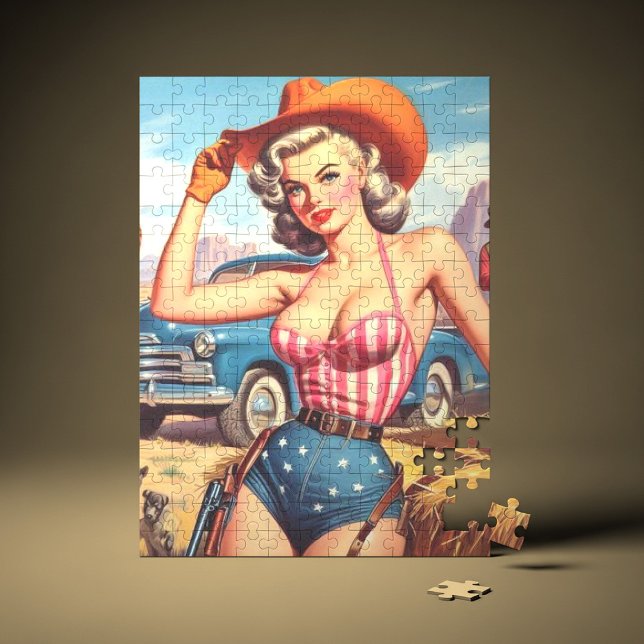 Puzzle Retro Cowgirl Pin Up (Créateur téléchargé)