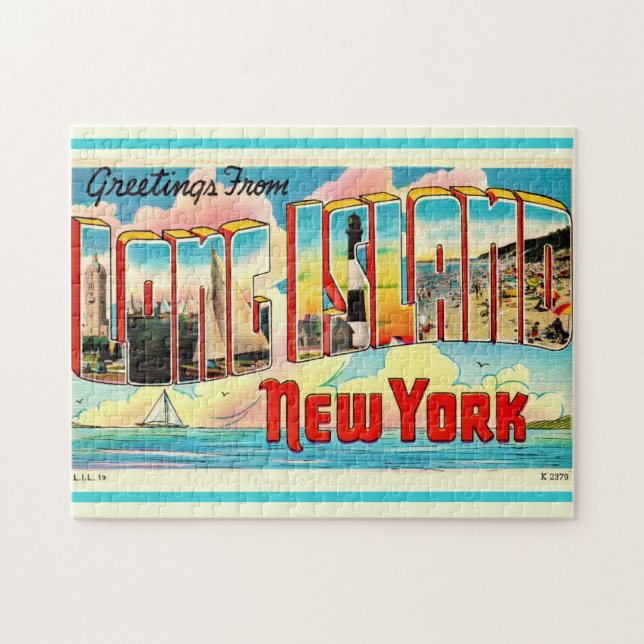 Puzzle rétro de Long Island 11x14 (Horizontal)