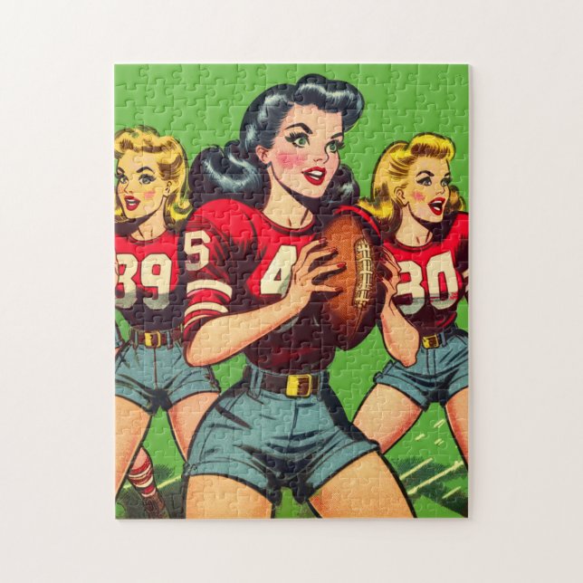 Puzzle Retro Football Girls Comics (Vertical)