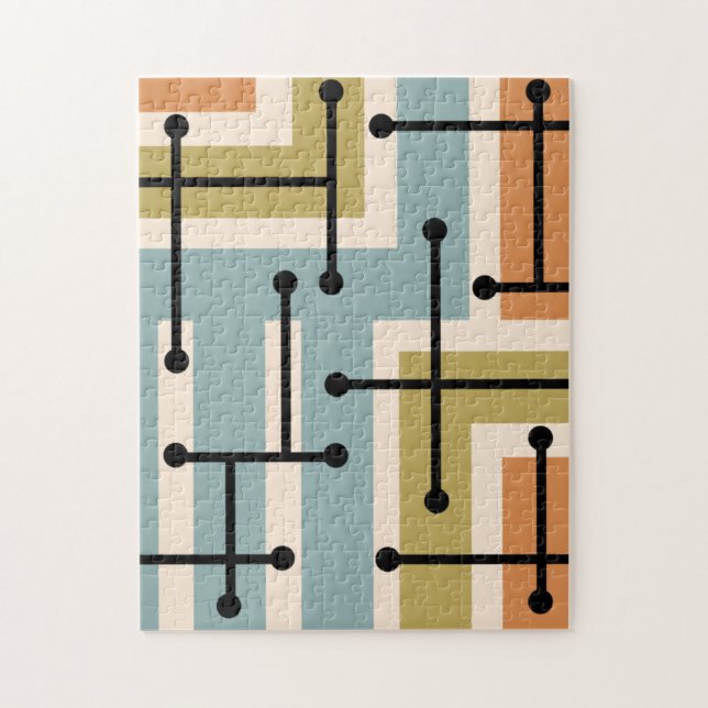 Puzzle Retro Geometric Art Maze 1970s Retro (Vertical)
