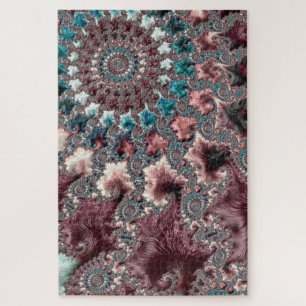 Puzzle Rétro Groovy Éclectique Bohémien Spirale Fractale