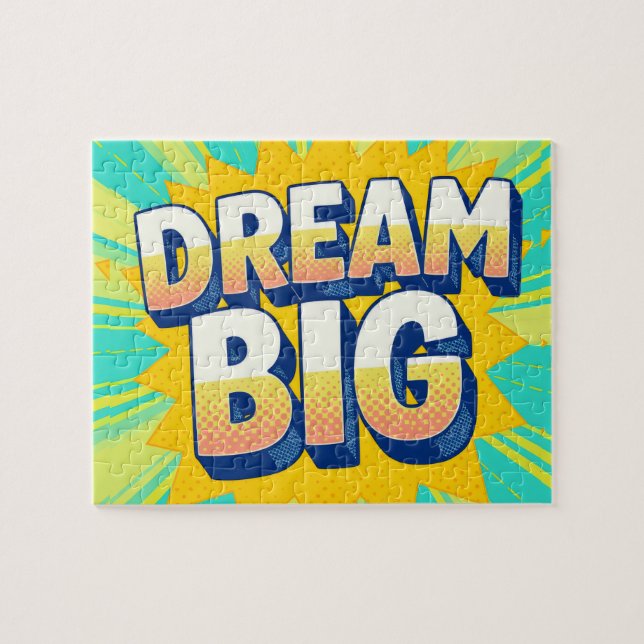 Puzzle Retro lettering dream big text (Horizontal)
