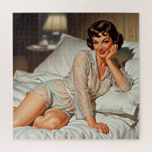 Puzzle Rétro Mignonne Femme '50 Pin-up