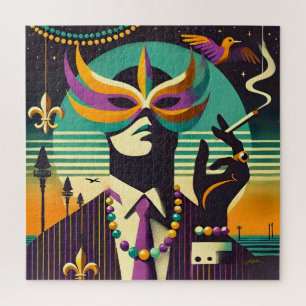 Puzzle Rétro milieu du siècle 60s Mardi Gras L'Homme qui 
