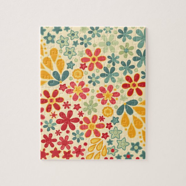 Puzzle Retro. Motifs floraux (Vertical)