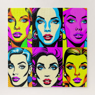 Puzzle Retro Nostalgic Pop Art Femme : Vibrant et coloré