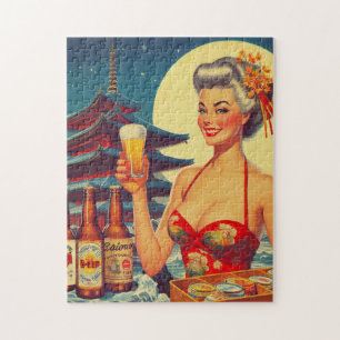 Puzzle Retro Oriental Beer Girl