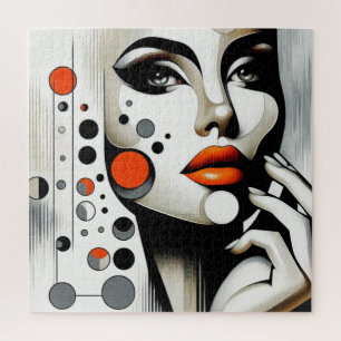 Puzzle Retro Pop Diva : Elégance géométrique Art Abstrait