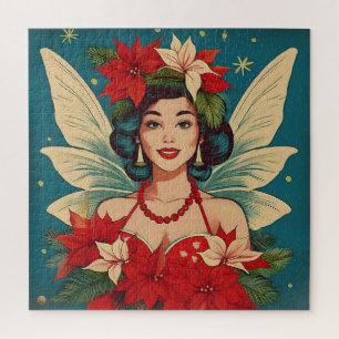 Puzzle Rétro Reine de Beauté Pin-Up de Noël Tropical des 