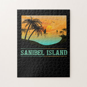 Puzzle Rétro Sanibel Island Floride Tropical Sunset Beach
